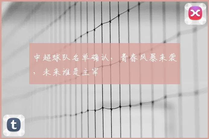 中超球队名单确认,青春风暴来袭,未来谁是主宰
